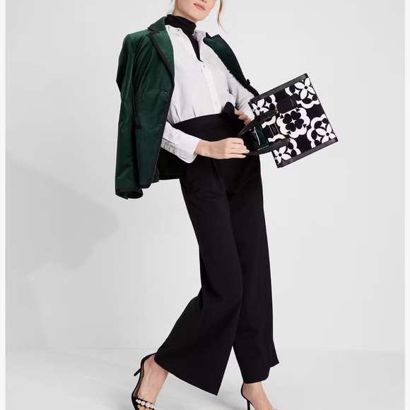 NWT💃Kate Spade Spade Flower Monogram Manhattan Chenille Small Tote Purse - Picture 5 of 12